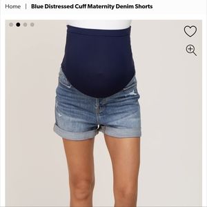Maternity denim jean shorts